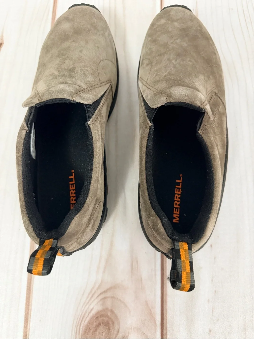 Merrell Mens Jungle Mocs Size 11 Brown Suede Slip On Outdoors Rubber Soles